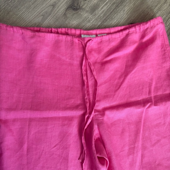 Sutton Studio 100% Linen Capris Sz S Pink Drawstring Bloomingdales Easter Spring - Picture 3 of 7